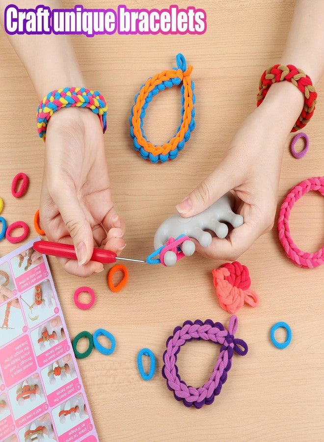 FUNiOi Kids Art and Craft Kit, Rubber Band Bracelet Make Toy, Cat Weaving Comb, 1000+ Colorful Hair Ties, DIY, Organizer Case, Gift for Girls 7-12 Years - Image 4